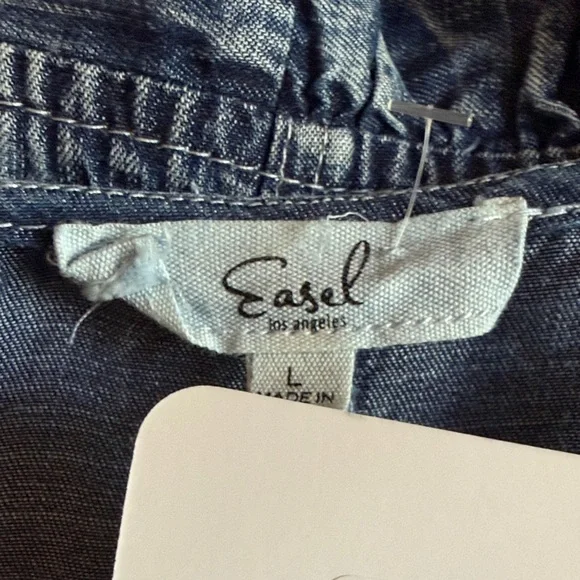 Easel Denim Blue Ruffle Jacket - Picture 6 of 9